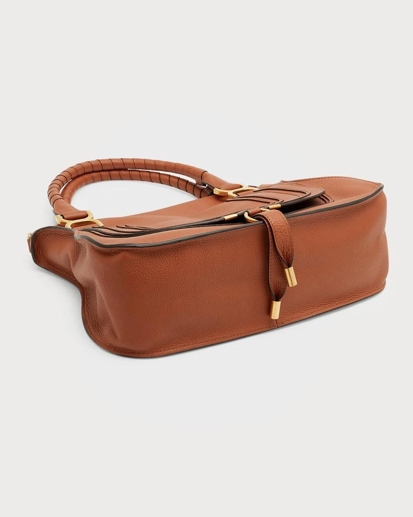 Marcie Medium Double Carry Satchel Bag in Grained Leather 商品