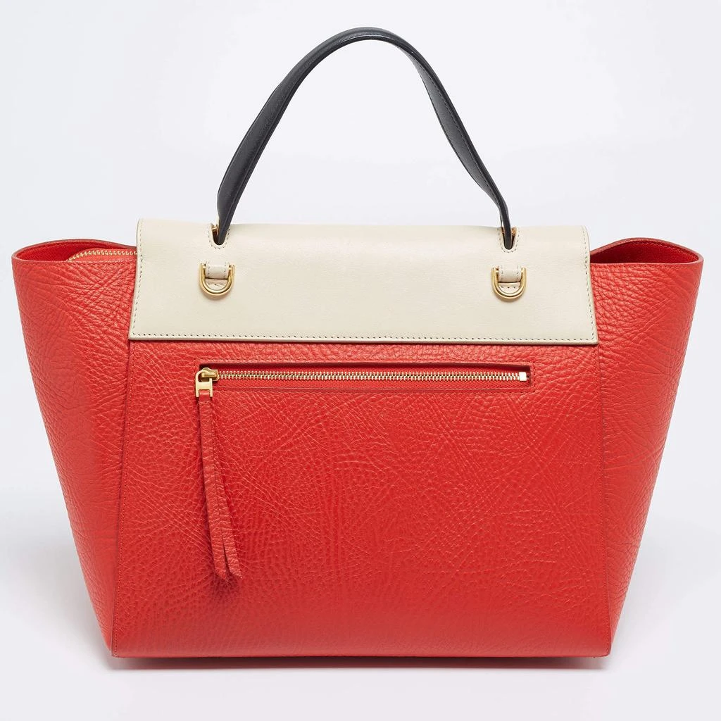 商品[二手商品] Celine|Celine Red/Cream Leather Mini Belt Top Handle Bag,价格¥7023,第4张图片详细描述