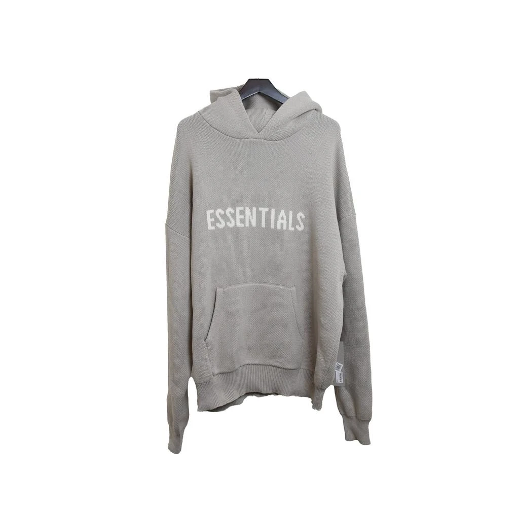 商品Fear of god|Fear Of God Essentials Knit Pullover Hoodie Stone,价格¥1500,第1张图片