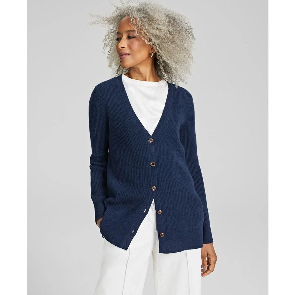 商品Charter Club|Women's 100% Cashmere Ribbed Cardigan, Created for Macy's,价格¥360,第1张图片