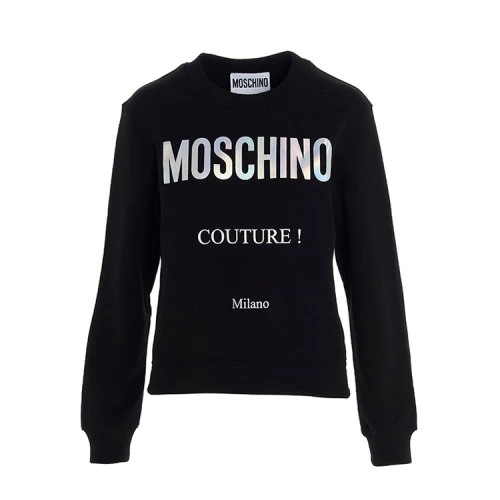 商品[国内直发] Moschino|MOSCHINO 女士黑色棉质徽标印花圆领卫衣 J1704-5527-1555,价格¥2316,第1张图片
