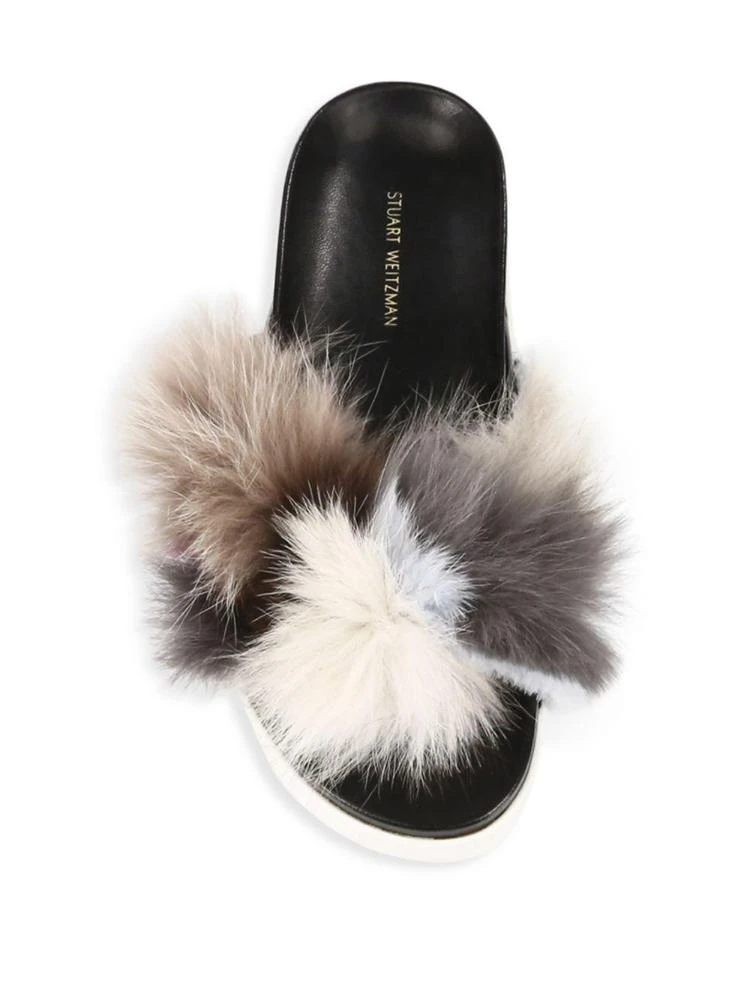 商品Stuart Weitzman|Fox Fur Leather Sandals,价格¥1494,第4张图片详细描述