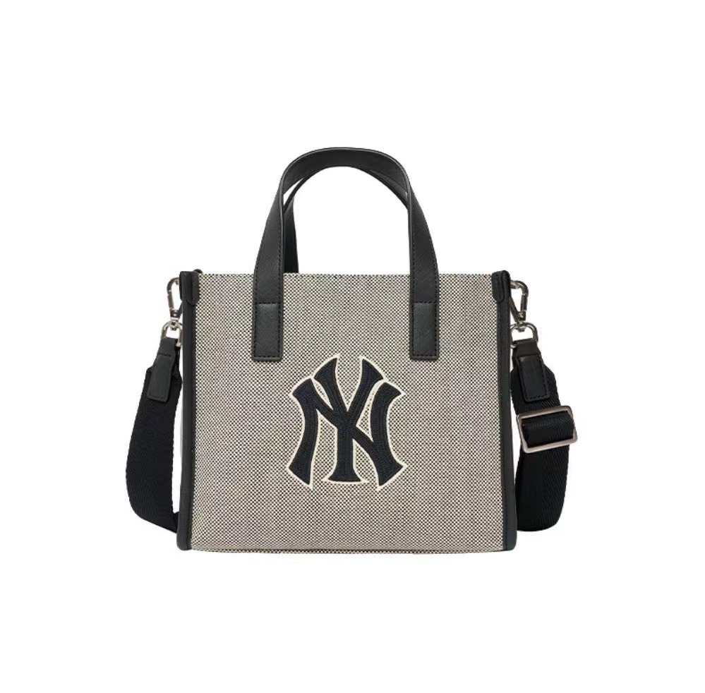 商品MLB|【享贝家】MLB 大容量字母大LogoNY纽约洋基队帆布托特包 黑色 3AORS062N-50BKS,价格¥584,第1张图片