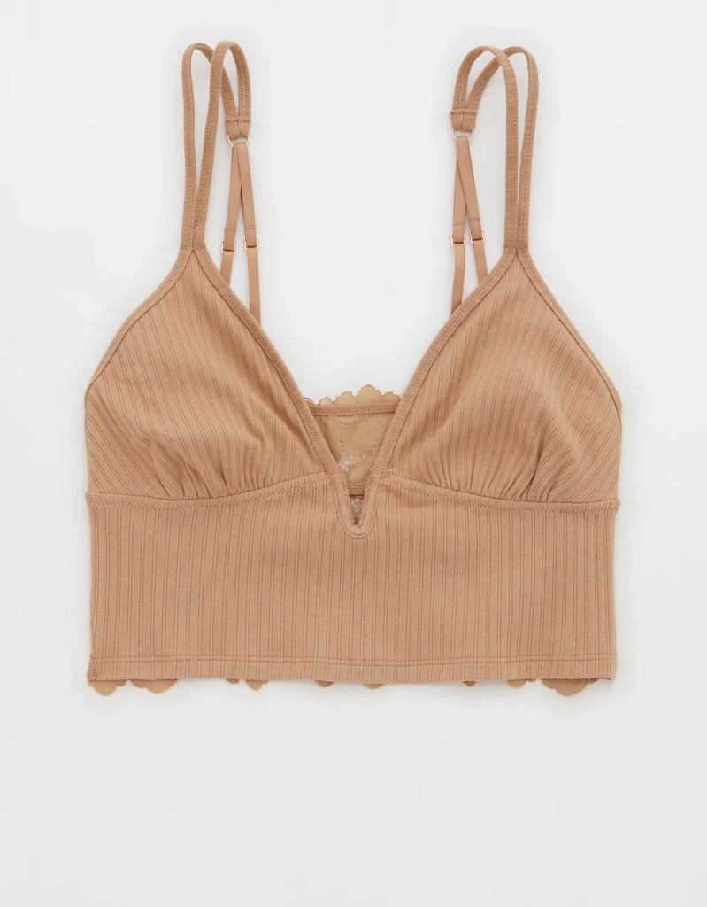 商品Aerie|Aerie Ribbed Poppy Lace Bra Top,价格¥150,第3张图片详细描述
