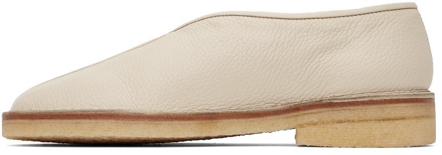 商品Lemaire|SSENSE Exclusive Beige Grained Leather Slippers,价格¥4509,第5张图片详细描述