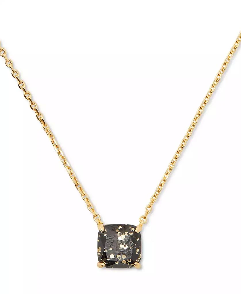 商品Kate Spade|Gold-Tone Square Glitter Stone Mini Pendant Necklace, 17" + 3" extender,价格¥152,第1张图片