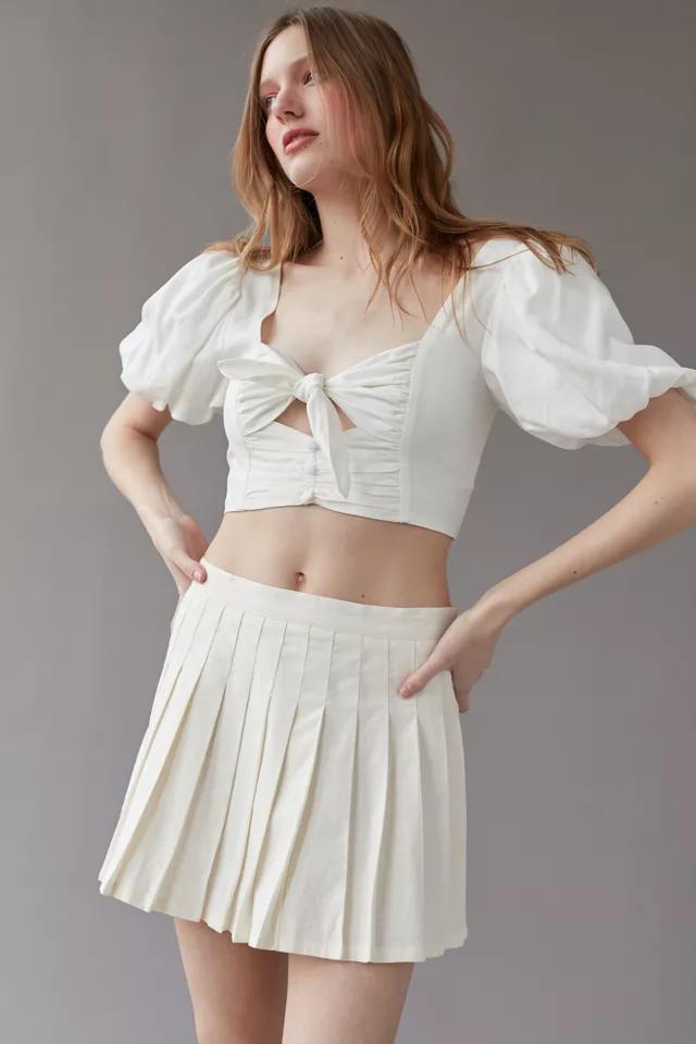 商品Urban Outfitters|UO Hayley Linen Pleated Mini Skirt,价格¥148,第6张图片详细描述