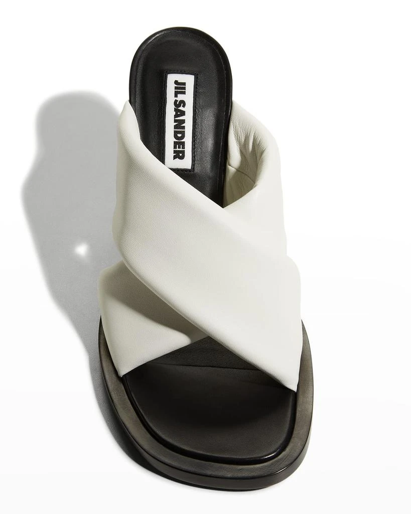 商品Jil Sander|Puffy Lambskin Crisscross Slide Sandals,价格¥2755,第5张图片详细描述