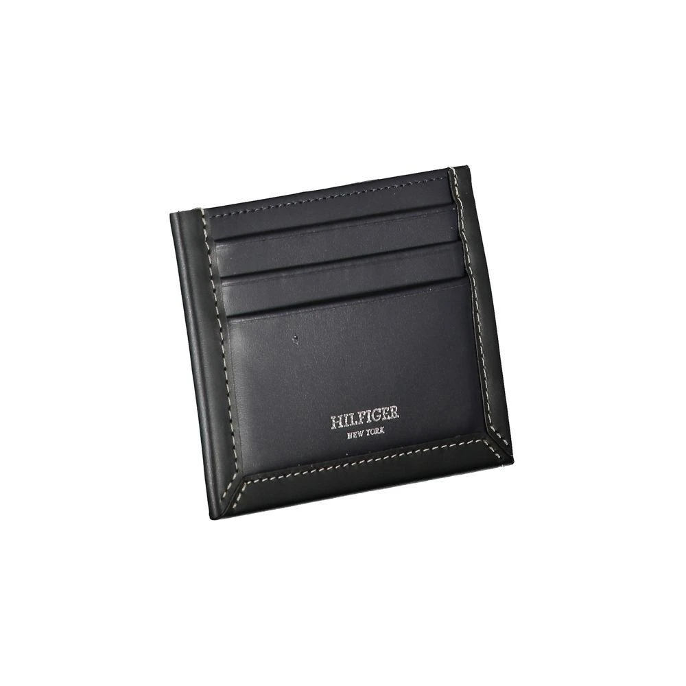 商品Tommy Hilfiger|Tommy Hilfiger Sleek Blue Leather Card Holder with Contrast Detail,价格¥423,第3张图片详细描述