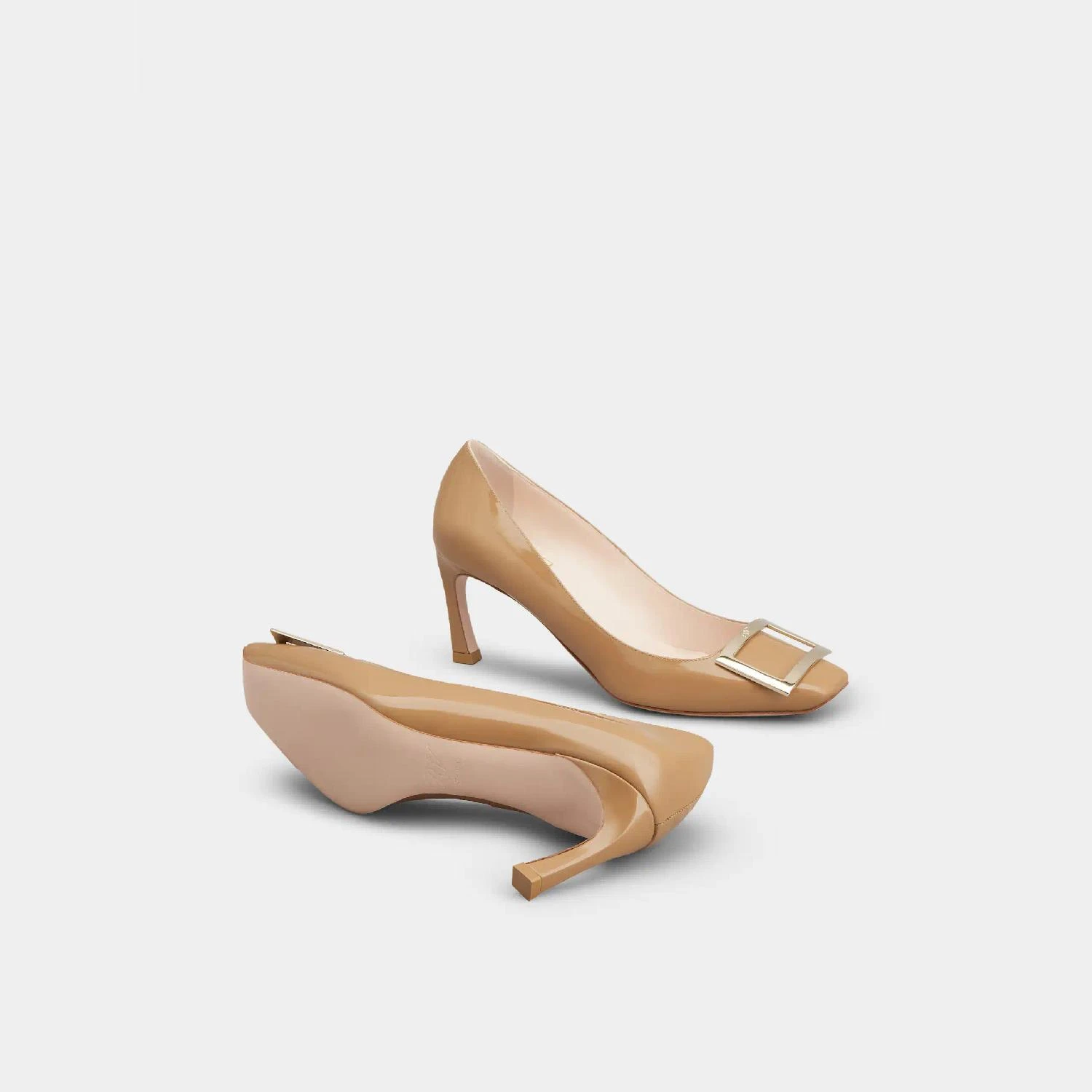 【预售】 ROGER VIVIER 25春夏 女士 高跟鞋 Belle Vivier Trompette喇叭跟漆皮单鞋 RVW40015280D1PS014  商品