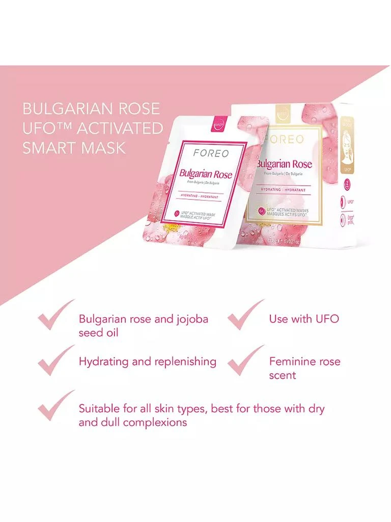 商品Foreo|UFO Activated 6-Pack Bulgarian Rose Sheet Mask Set,价格¥165,第5张图片详细描述