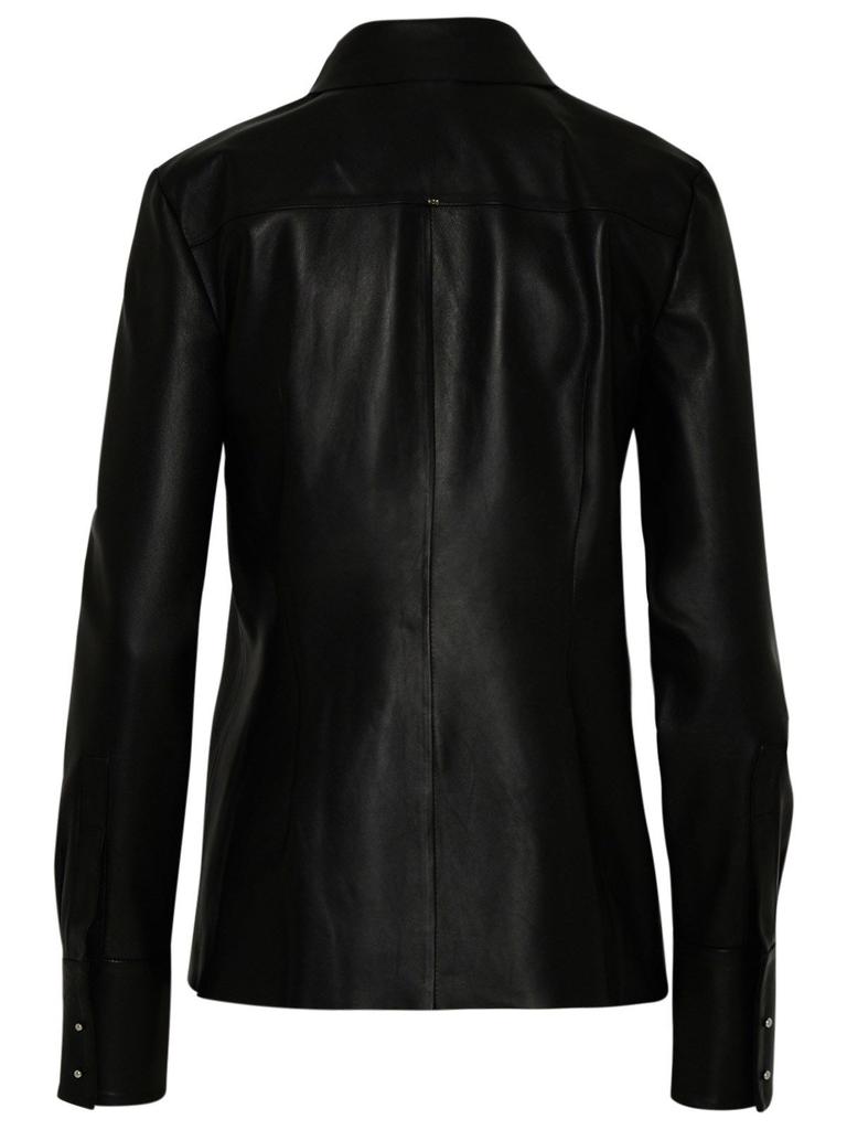 Max Mara Women's  Black Leather Shirt商品第3张图片规格展示