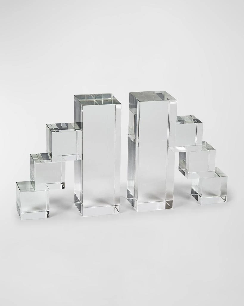 商品Tizo|Clear Crystal Block Steps Bookend Pair,价格¥647,第1张图片