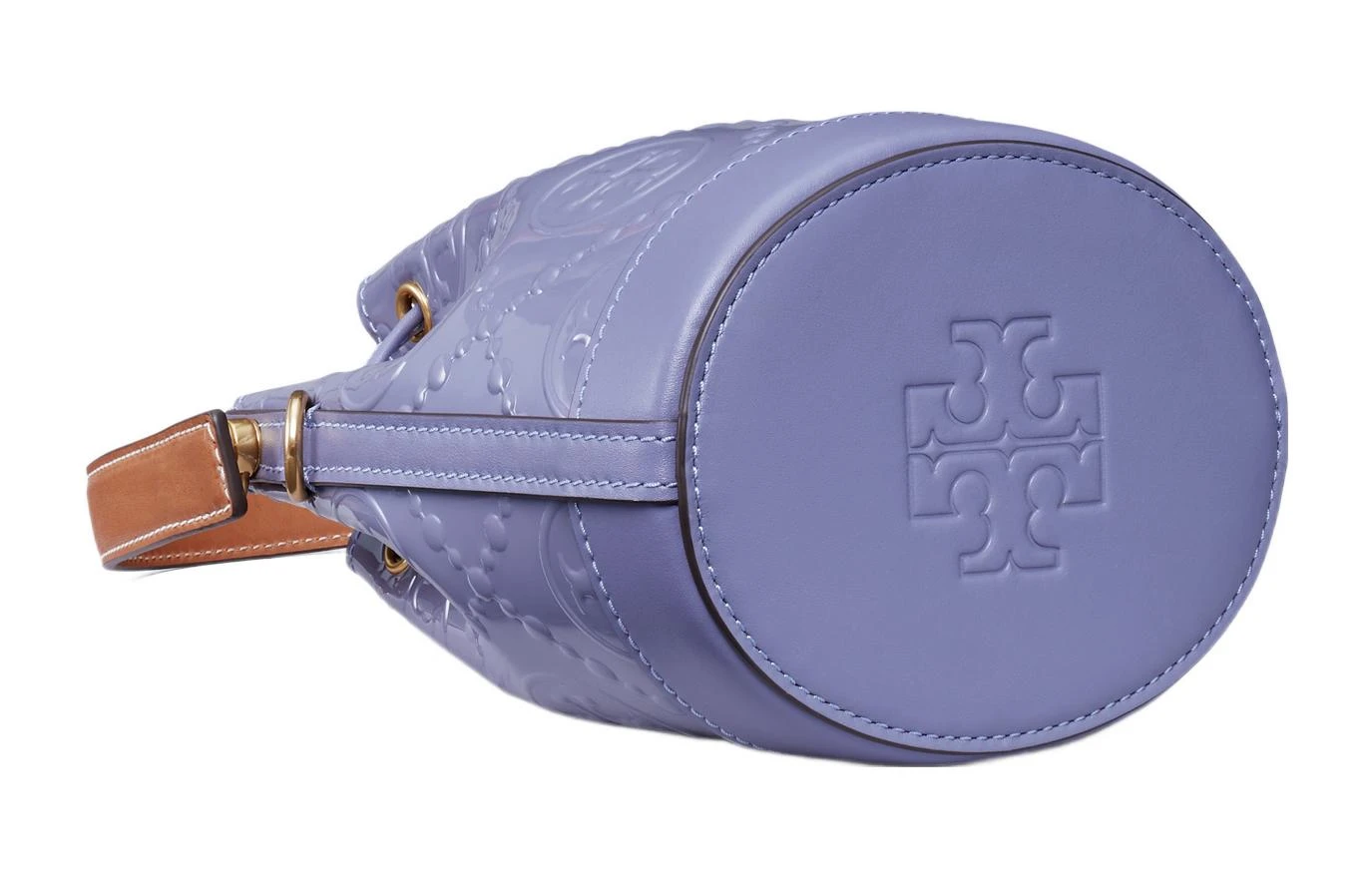 商品[国内直发] Tory Burch|T Monogram Monogram系列老花压印轧制 漆皮 单肩斜挎手提包 迷你 女款 深莲紫色,价格¥2156,第5张图片详细描述