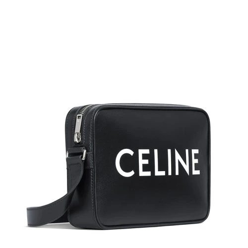 商品Celine|【包税】CELINE/赛琳    MESSENGER系列 男士中号黑色光滑小牛皮徽标印花拉链开合单肩斜挎包194503DOT.38SI,价格¥9780,第1张图片