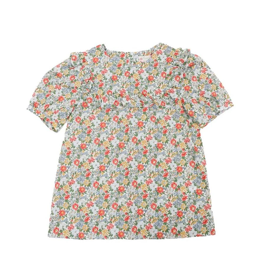 商品Bonpoint|Girls Floral Print Ruffle-Trim Blouse,价格¥527,第1张图片