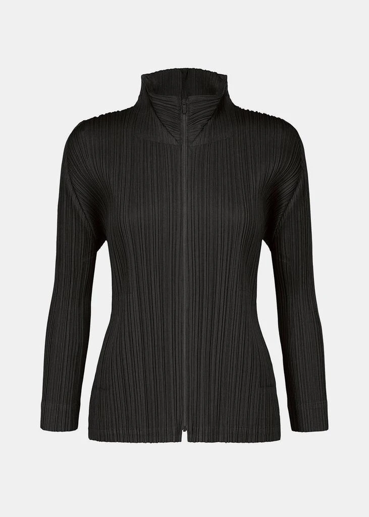 商品Pleats Please|Pleats Please Issey Miyake Black Pleated Blouson,价格¥4409,第1张图片