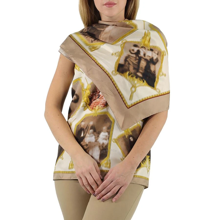 商品Burberry|Ladies Brown Sleeveless Montage Print Silk Top,价格¥651,第2张图片详细描述