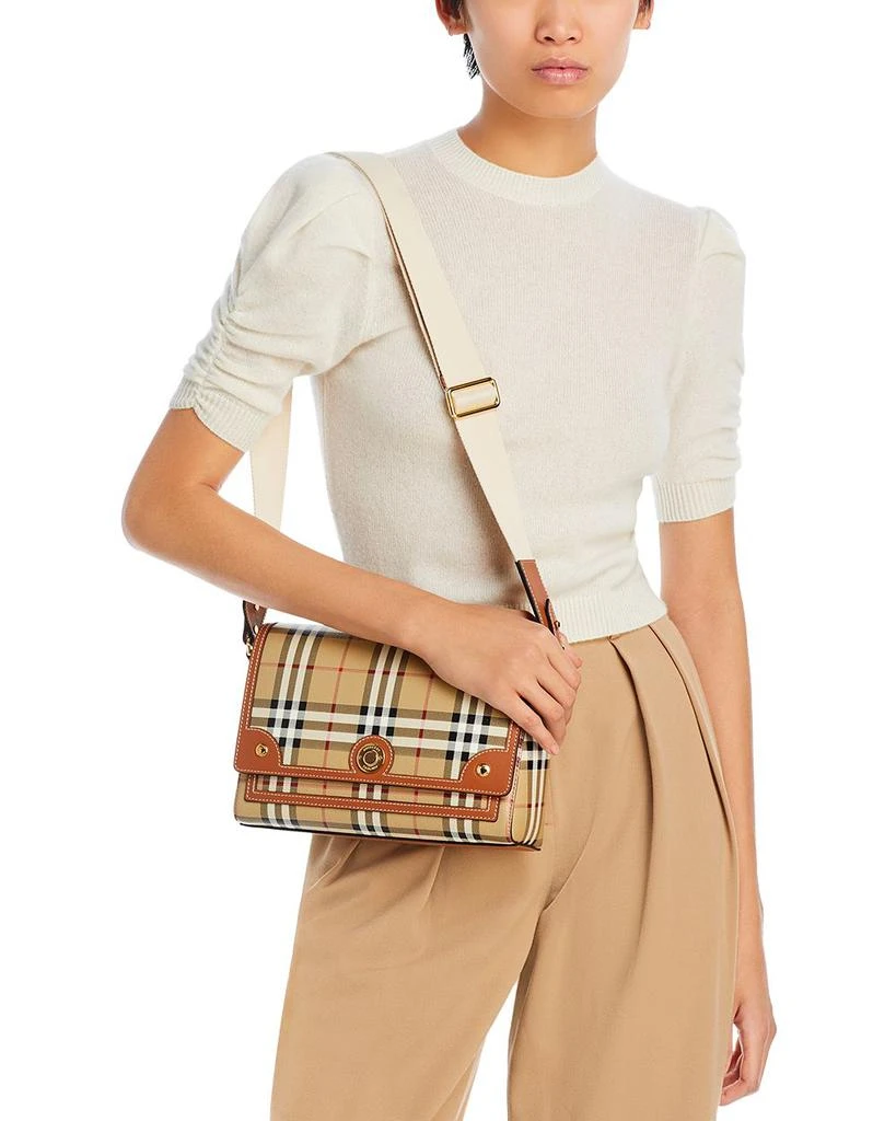 Check & Leather Note Crossbody Bag 商品