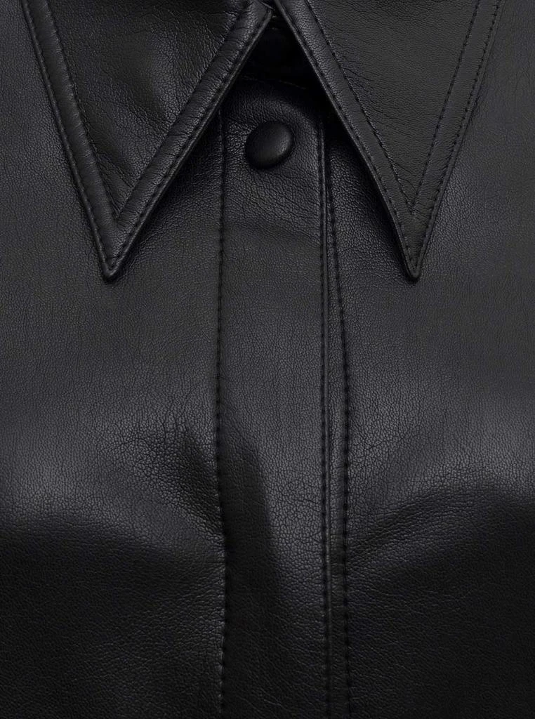 商品Nanushka|Nanushka Black Long-sleeves Shirt In Vegan Leather Man,价格¥2237,第3张图片详细描述