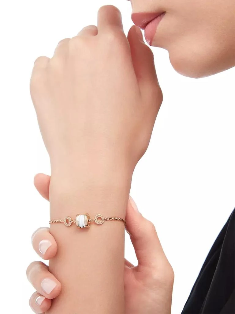 商品BVLGARI|B.zero1 18K Rose Gold &amp; Ceramic Charm Small/Medium Bracelet,价格¥13701,第2张图片详细描述