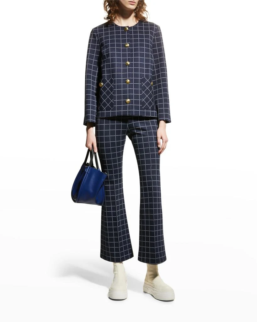 商品ROSETTA GETTY|Houndstooth Plaid Flare Pants,价格¥2477,第3张图片详细描述