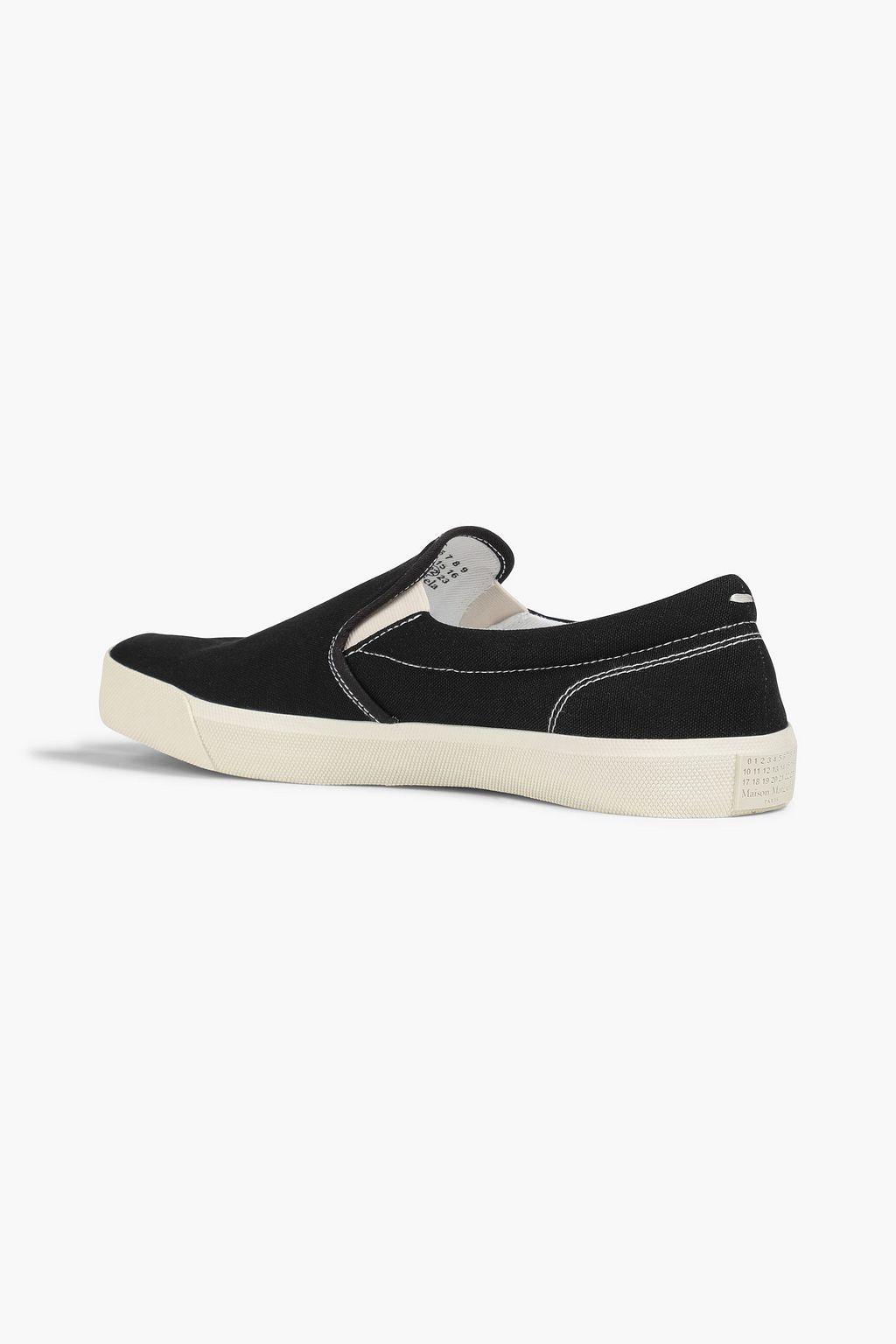 Tabi split-toe logo-print canvas slip-on sneakers商品第3张图片规格展示