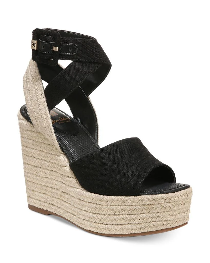 商品Sam Edelman|Women's Vada Square Toe Espadrille Wedge Heel Platform Sandals,价格¥354,第1张图片
