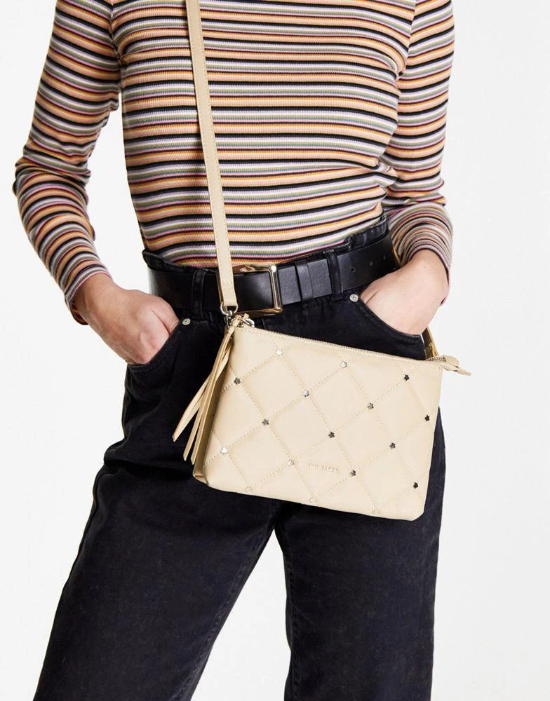 商品Ted Baker London|Ted Baker Parker quilted studded mini cross body bag in cream,价格¥692,第2张图片详细描述