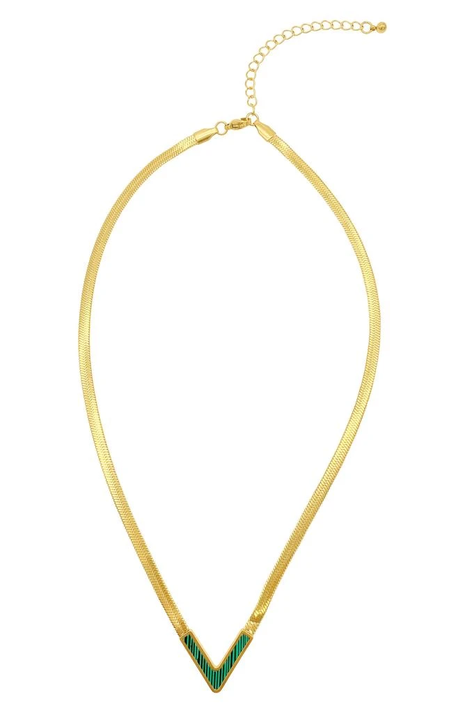 商品ADORNIA|Water Resistant 14K Gold Plated Herringbone Necklace,价格¥120,第2张图片详细描述