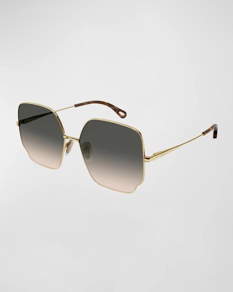 商品Chloé|Oversized Geo Rectangle Metal Sunglasses,价格¥3010,第1张图片