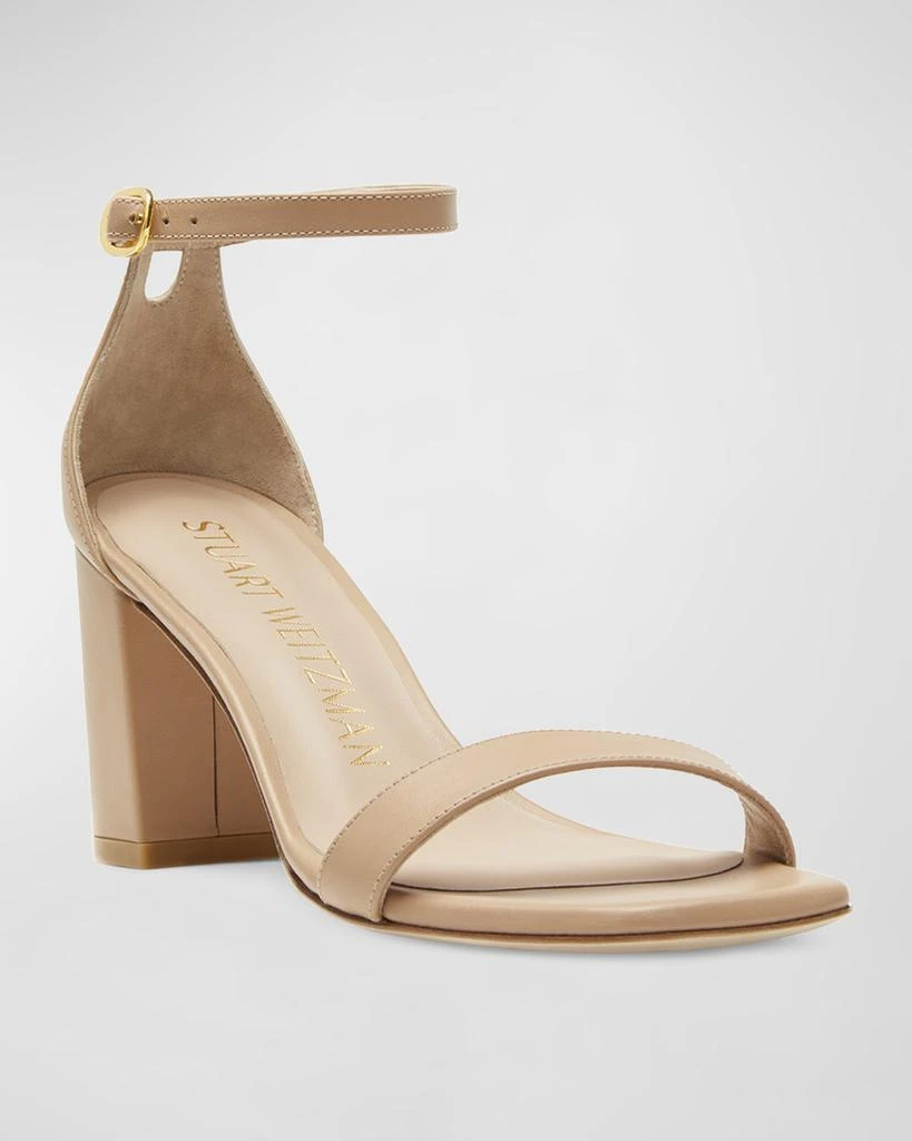 商品Stuart Weitzman|Nudistcurve Leather Ankle-Strap Sandals,价格¥3491,第2张图片详细描述