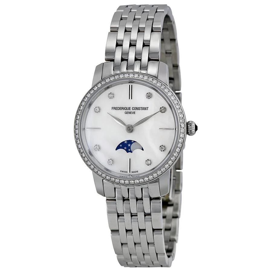 商品Frederique Constant|Slimline Moonphase Mother of Pearl Diamond Dial Ladies Watch FC-206MPWD1SD6B,价格¥9240,第1张图片