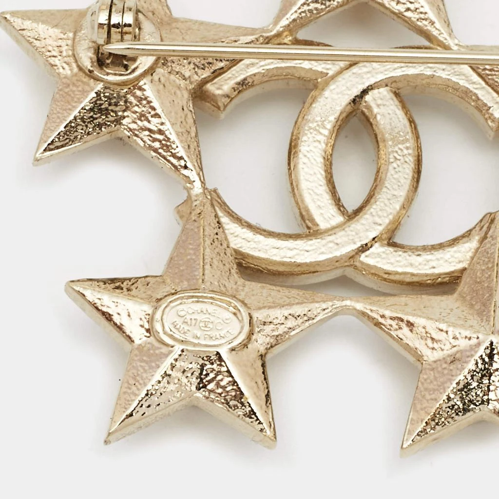 商品[二手商品] Chanel|Chanel Gold Tone Baguette Crystal CC Star Pin Brooch,价格¥3741,第3张图片详细描述
