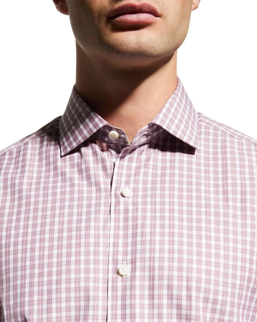 商品Zegna|Men's Check Cotton Sport Shirt,价格¥1417,第5张图片详细描述