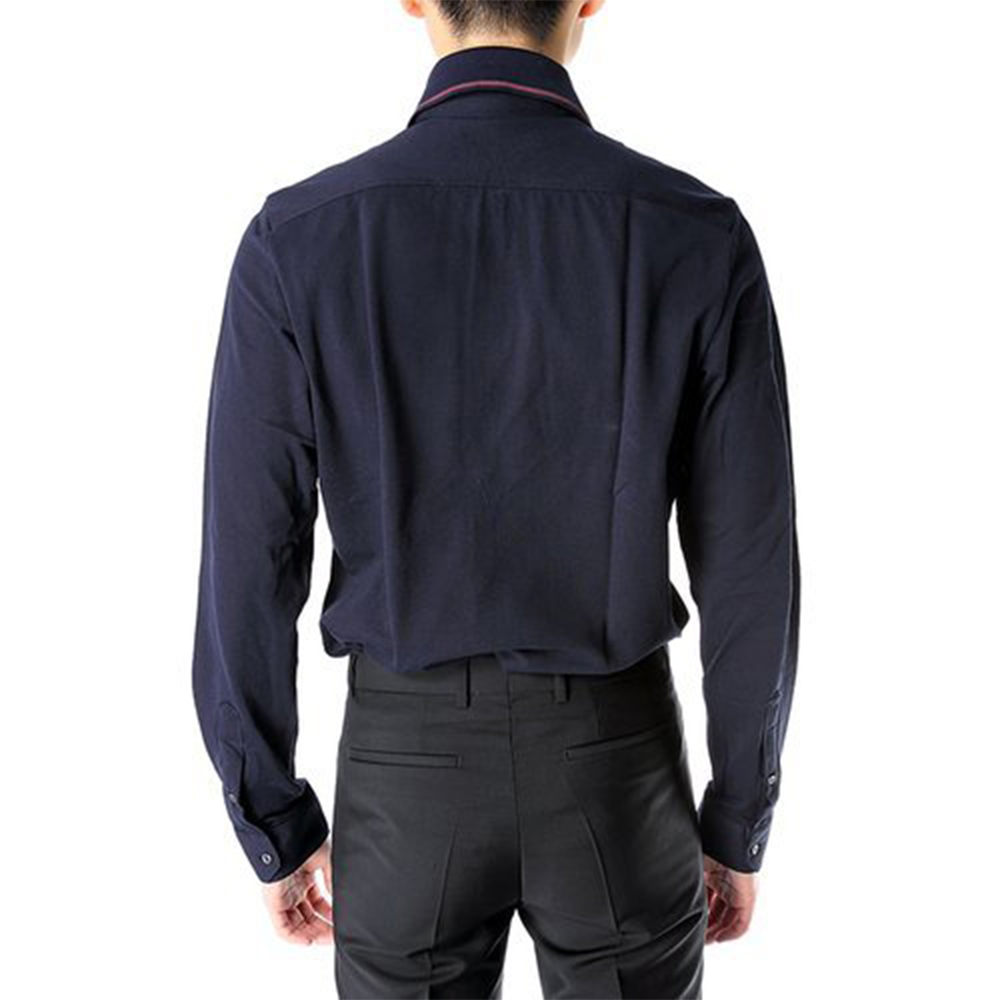 GUCCI 男士深蓝色棉质休闲衬衫 381778-Z3849-4440商品第3张图片规格展示