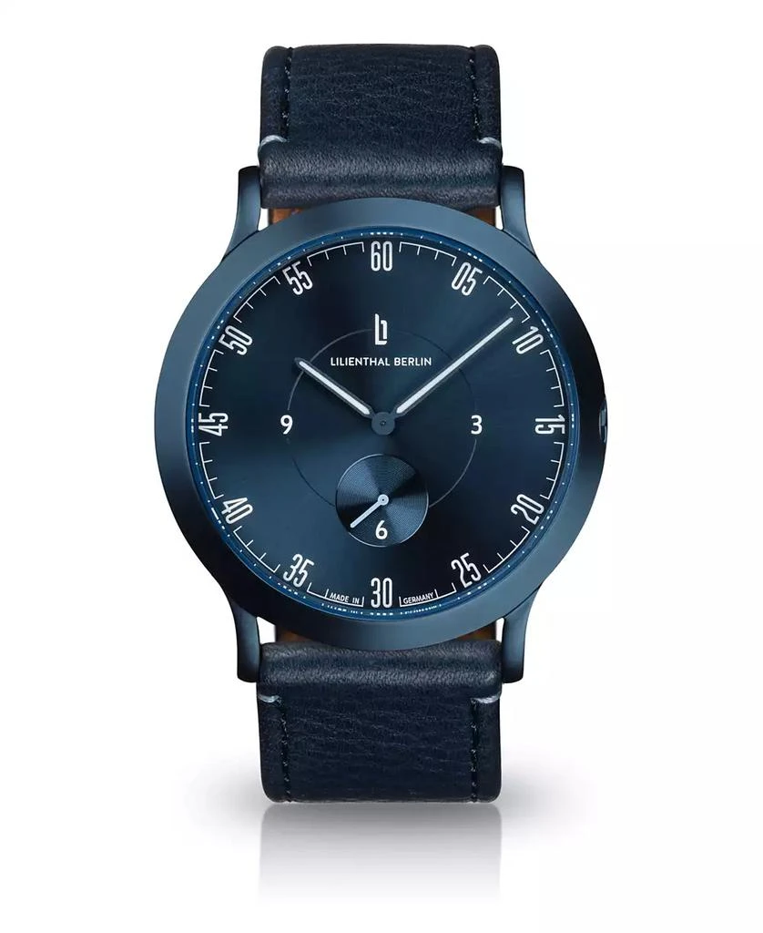 商品Lilienthal Berlin|L1 All Blue Leather Watch 37mm,价格¥1859,第1张图片