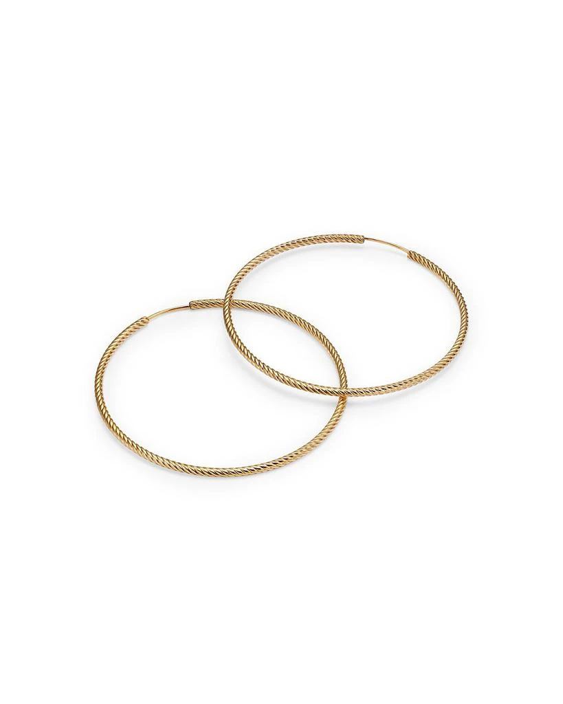 14K Yellow Gold Twisted Endless Hoop Earrings - Exclusive 商品