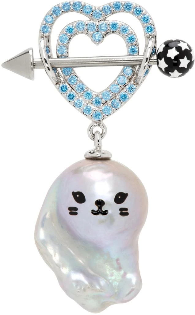 商品JIWINAIA|Silver & Blue Kitten Baroque Pearl Single Earring,价格¥1487,第1张图片