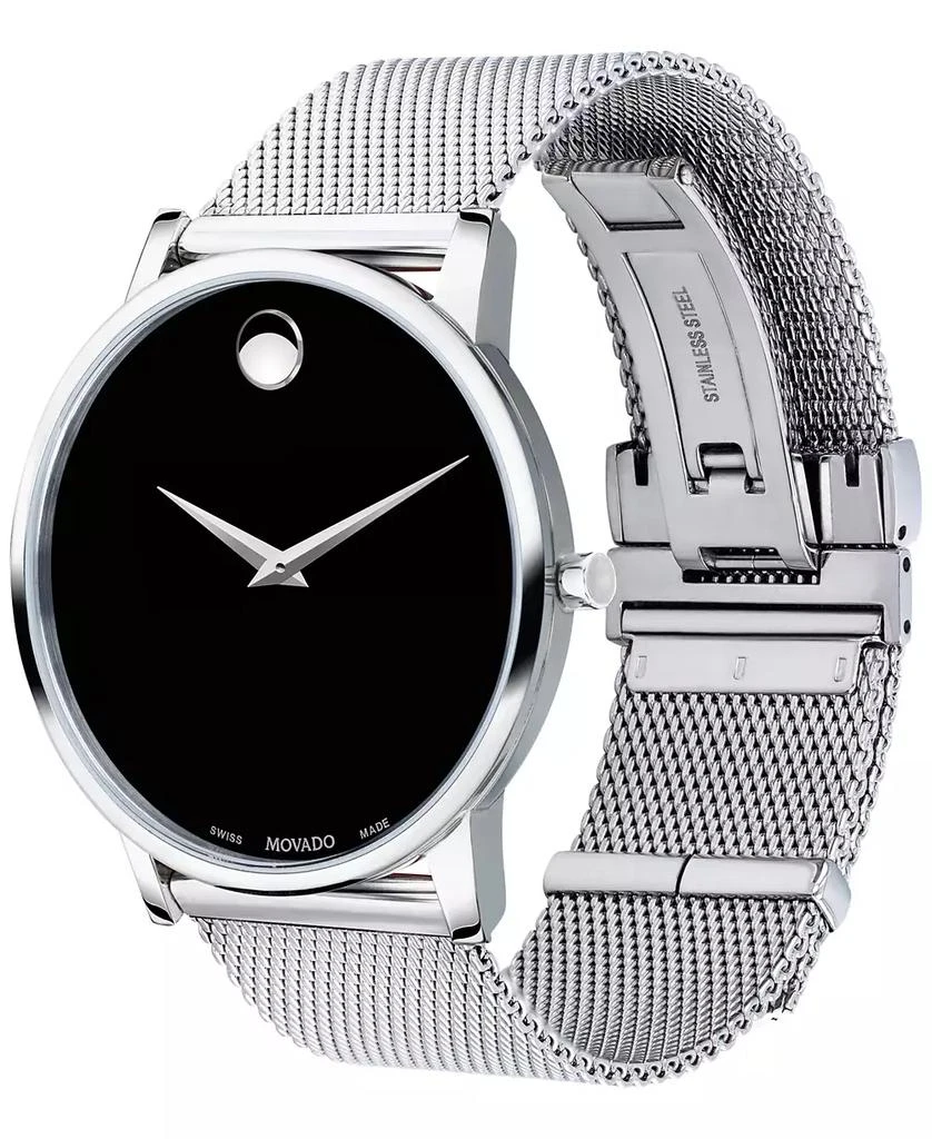 商品Movado|Unisex Swiss Museum Classic Stainless Steel Mesh Bracelet Watch 40mm,价格¥4776,第3张图片详细描述