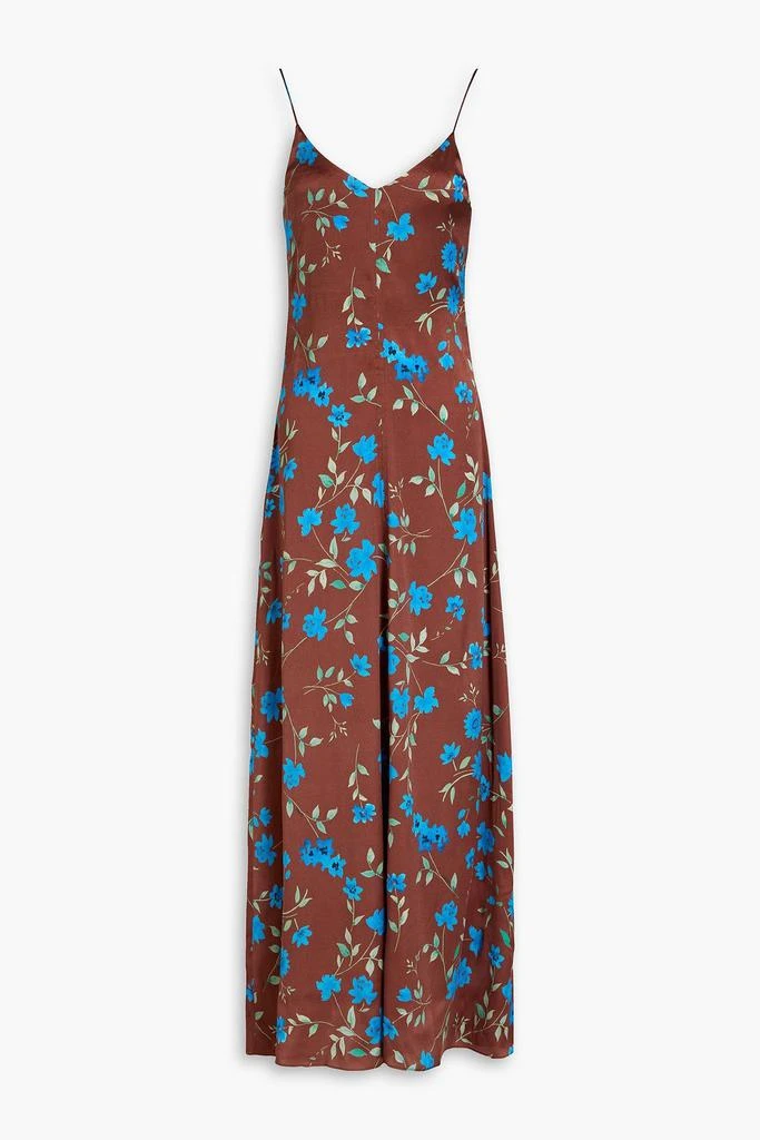 商品Ganni|Floral-print stretch-silk satin maxi slip dress,价格¥1578,第1张图片