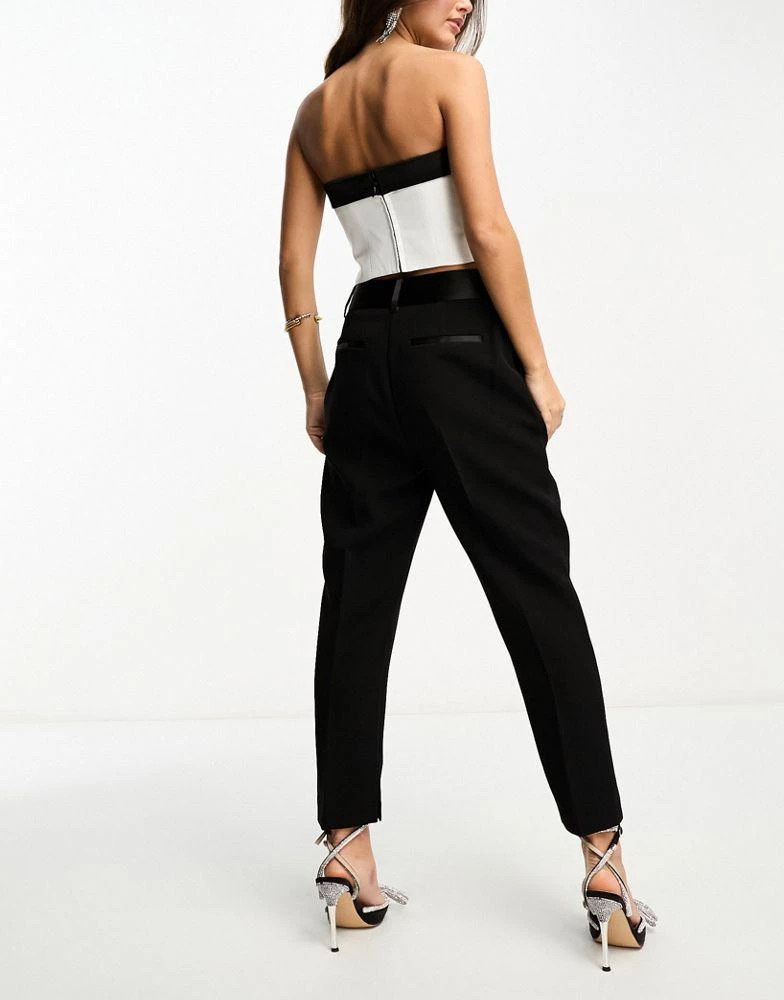 商品ASOS|ASOS DESIGN Petite tux tapered trousers in black,价格¥209,第5张图片详细描述