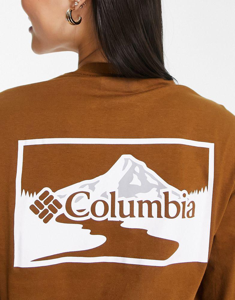 Columbia Hopedale back print long sleeve t-shirt in brown Exclusive at ASOS商品第3张图片规格展示