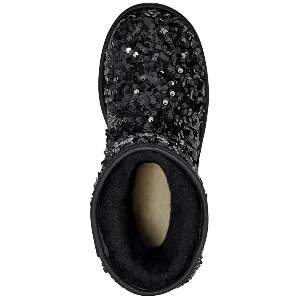 Women's Classic Short Chunky Sequin Booties商品第4张图片规格展示