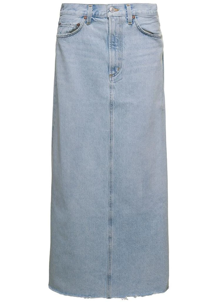 商品AGOLDE|AGOLDE Mid-Rise Frayed Edge Denim Skirt,价格¥1141,第1张图片