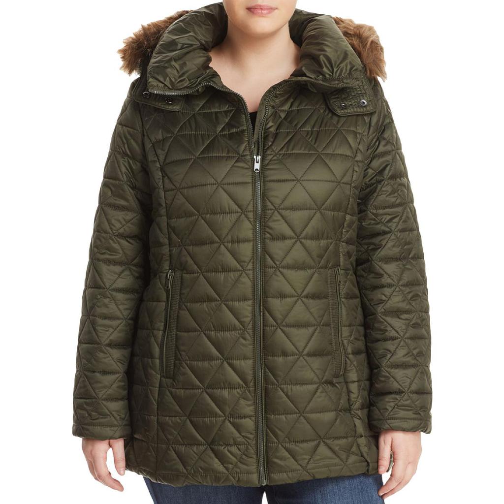 Marc New York by Andrew Marc Womens Plus Cypress Faux Fur Winter Puffer Coat商品第1张图片规格展示