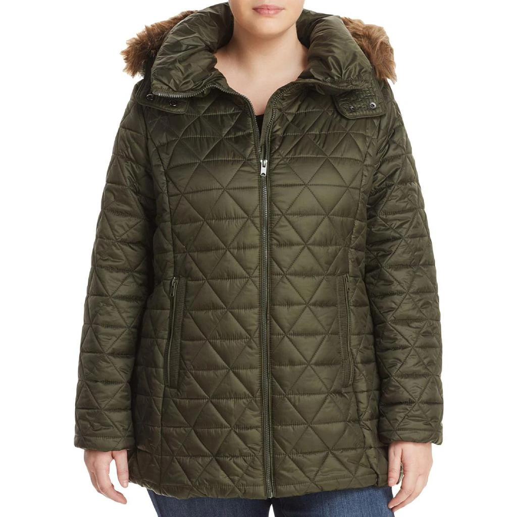 商品Marc New York by Andrew Marc|Marc New York by Andrew Marc Womens Plus Cypress Faux Fur Winter Puffer Coat,价格¥201,第1张图片