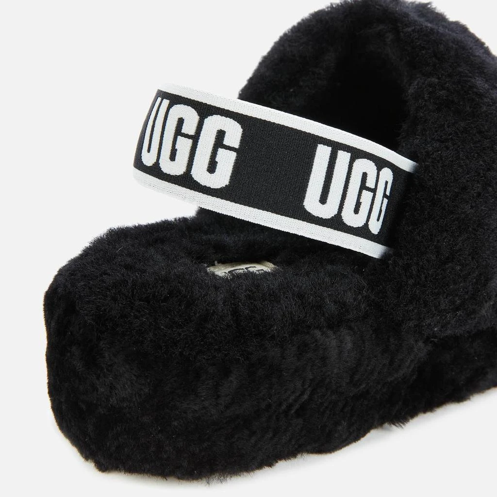 商品UGG|UGG Women's Fluff Yeah Slippers - Black,价格¥570,第4张图片详细描述