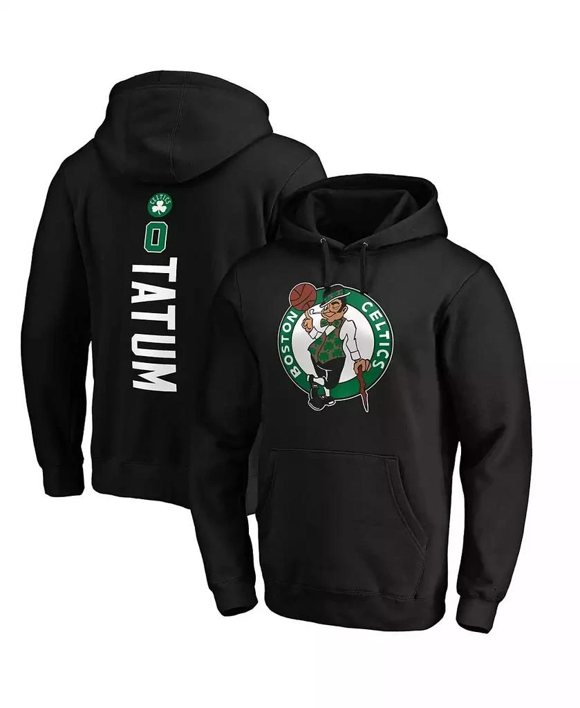 商品Fanatics|Men's Jayson Tatum Black Boston Celtics Playmaker Name and Number Pullover Hoodie,价格¥559,第1张图片