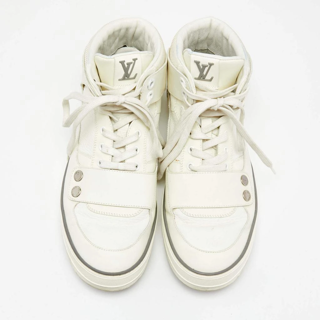 商品[二手商品] Louis Vuitton|Louis Vuitton Off-White Leather and Mesh High-Top Sneakers Size 40,价格¥1456,第3张图片详细描述